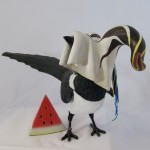 Alpine spirit front view with clown mask alpine-spirit-sculpture-by-david-caricato