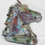 horse head shiny 174 horse head raku shiny