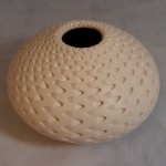 Michael Wisner hand coiled white pot