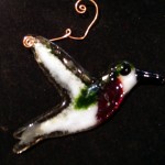 Fused Art Glass HummingBird Heidi Riha