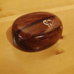 Ironwood Box with a Silver Kokopelli and Turquoise Inlay