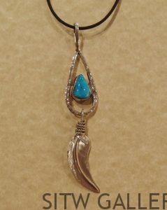 Villa Grove Turquoise and Silver Necklace, by Randy Christensen, RC1-280